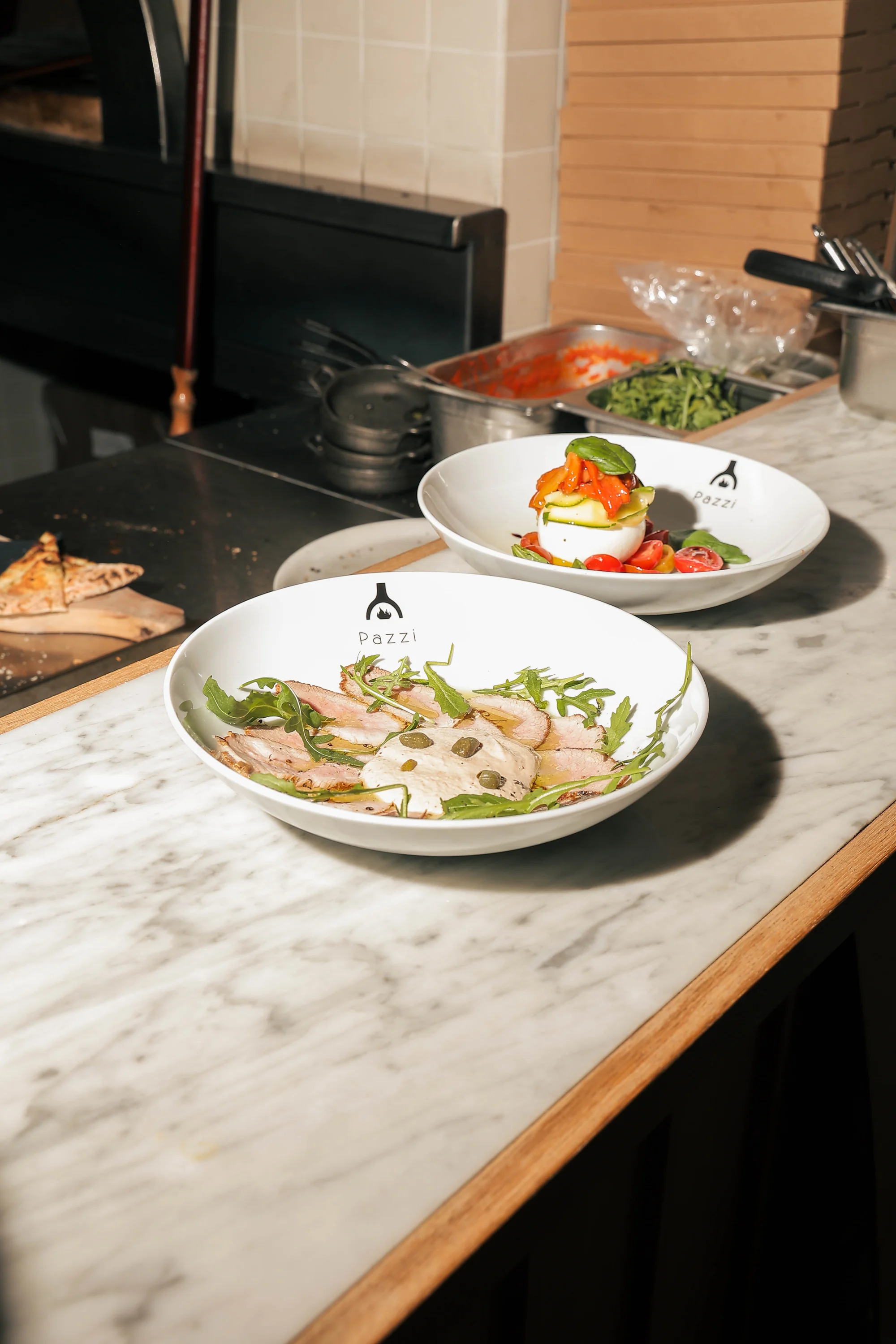 Pazzi restaurant flash photography of Italian dishes